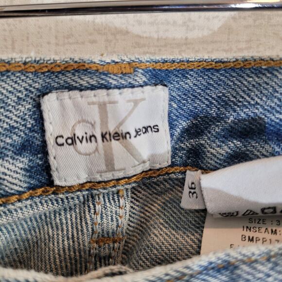 Calvin Klein Easy Fit Jeans Mens 36x32 Act 35x32 Double Stone Wash Denim Pants - Picture 6 of 9